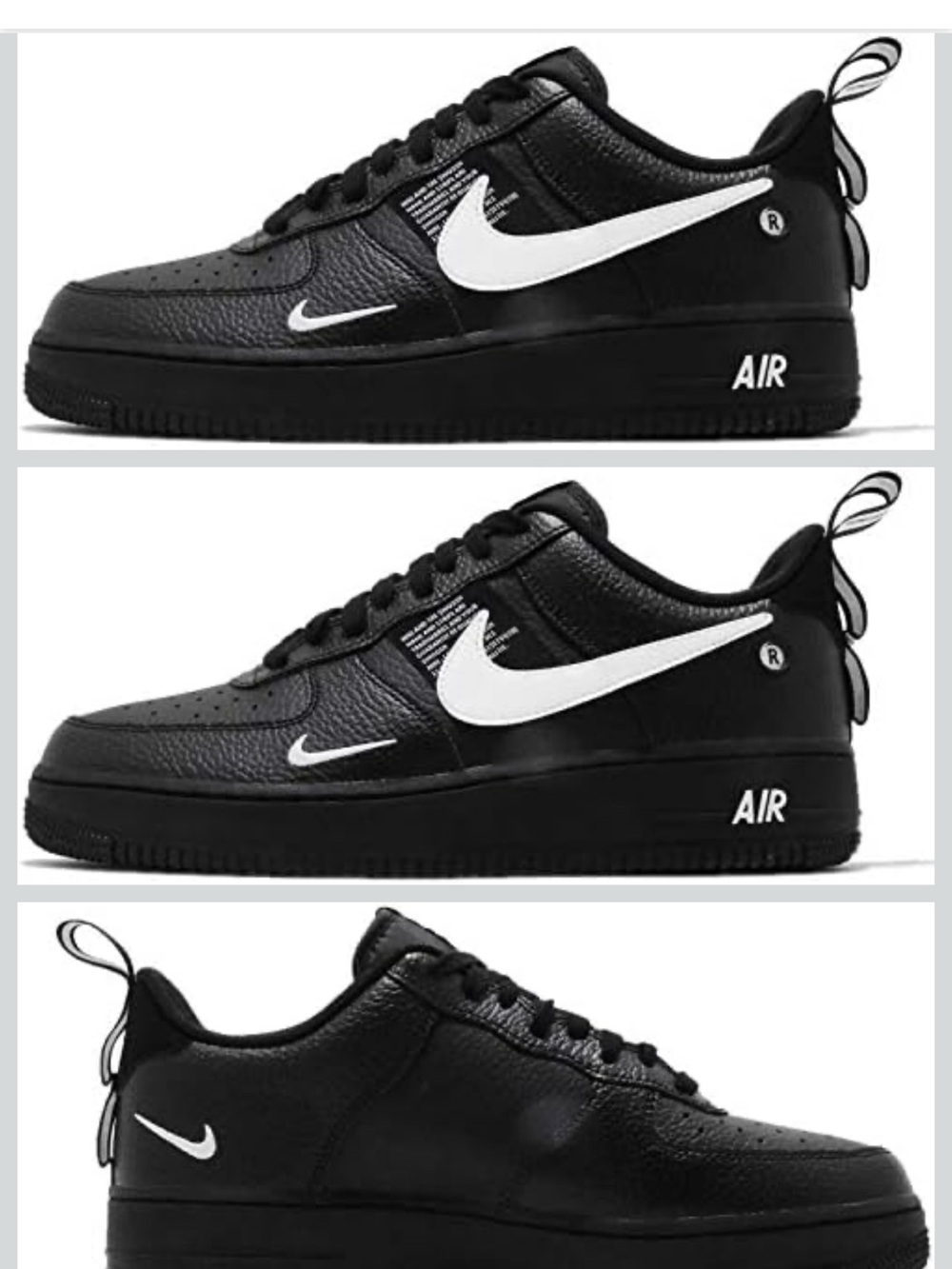 Nike Black and White Air Force One Unisex Sneakers